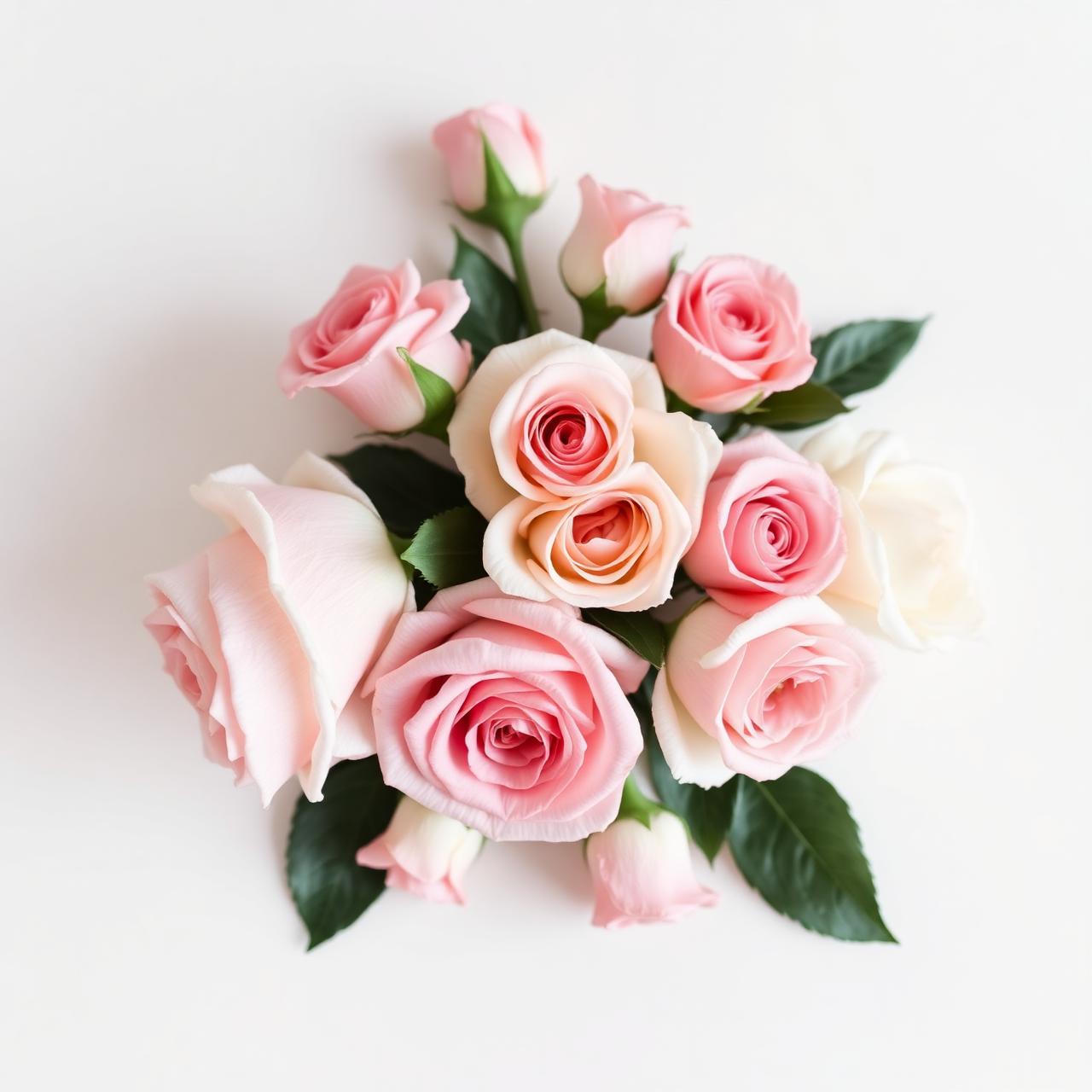 Buquê de rosas em tons pastel